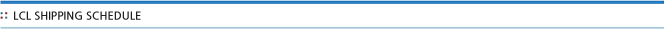 LCL SHIPPING SCHEDULE